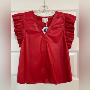 NWT Lavender Brown 
Red Leather Felicity Blouse